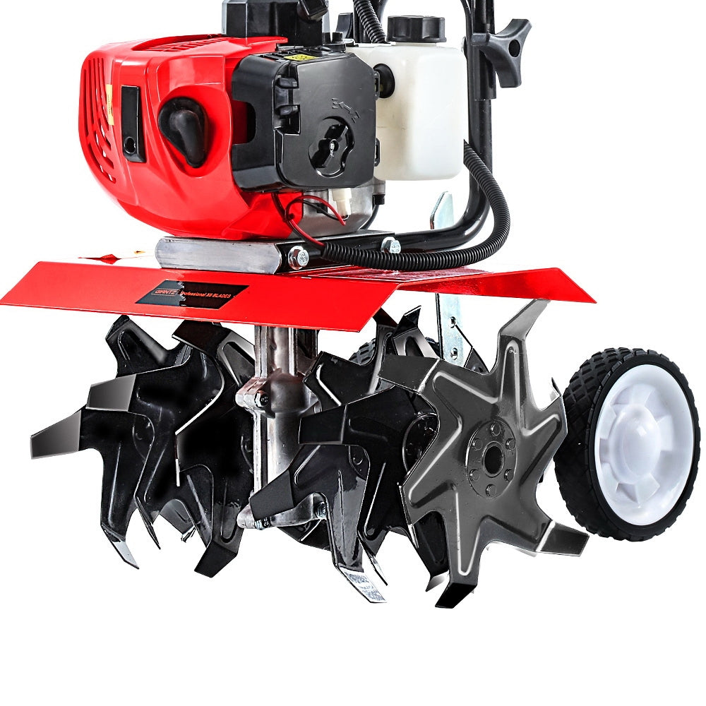 Giantz 65CC Tiller Rototiller Garden Cultivator 6 Blades Soil Power Rotary Hoe GTC-ET-6B-OG