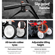 Giantz 65CC Tiller Rototiller Garden Cultivator 6 Blades Soil Power Rotary Hoe GTC-ET-6B-OG