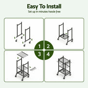 Gardeon Garden Tool Organizer with Wheels Heavy Duty Garage Yard Storage Cart