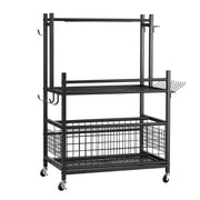 Gardeon Garden Tool Organizer Rack 16 Slots Rolling Garage Storage with Hooks