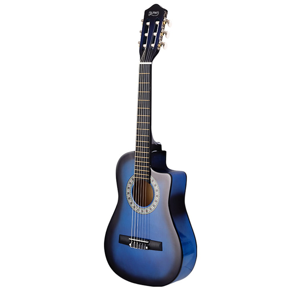 Alpha 34 Inch Classical Guitar Wooden Body Nylon String Beginner Kids Gift Blue GUITAR-D-34-BLUE