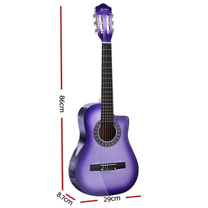 Alpha 34 Inch Classical Guitar Wooden Body Nylon String Beginner Kids Gift Purple GUITAR-D-34-PURPLE