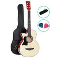Alpha 38 Inch Acoustic Guitar Wooden Body Steel String Full Size Left Handed GUITAR-D-38-NAT-LF
