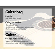Alpha 38 Inch Acoustic Guitar Wooden Body Steel String Full Size Left Handed GUITAR-D-38-NAT-LF
