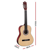 Alpha 39 Inch Classical Guitar Wooden Body Nylon String Beginner Gift Natural GUITAR-D-39-NAT