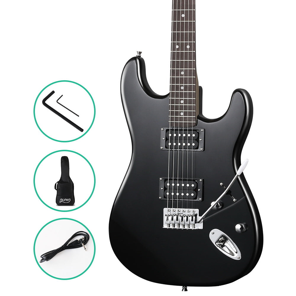 Alpha 41 Inch Electirc Guitar Humbucker Pickup Switch Full Size Black GUITAR-D-41-ELEC-BK