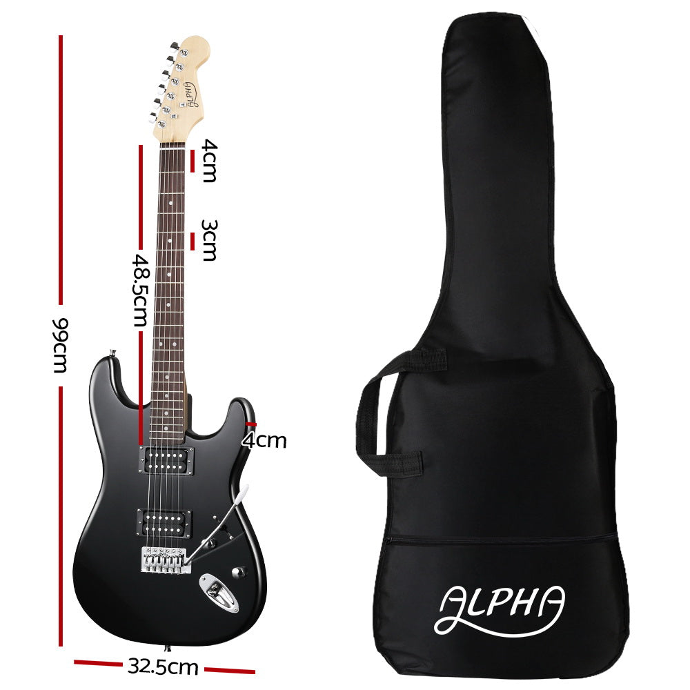 Alpha 41 Inch Electirc Guitar Humbucker Pickup Switch Full Size Black GUITAR-D-41-ELEC-BK