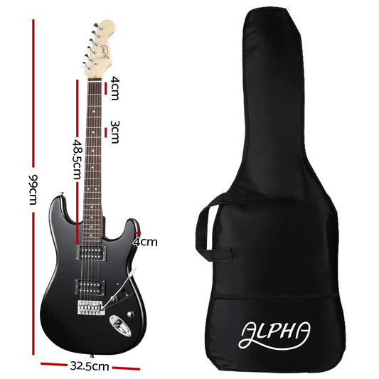 Alpha 41 Inch Electirc Guitar Humbucker Pickup Switch Full Size Black GUITAR-D-41-ELEC-BK