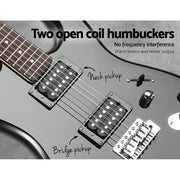Alpha 41 Inch Electirc Guitar Humbucker Pickup Switch Full Size Black GUITAR-D-41-ELEC-BK