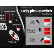 Alpha 41 Inch Electirc Guitar Humbucker Pickup Switch Full Size Black GUITAR-D-41-ELEC-BK