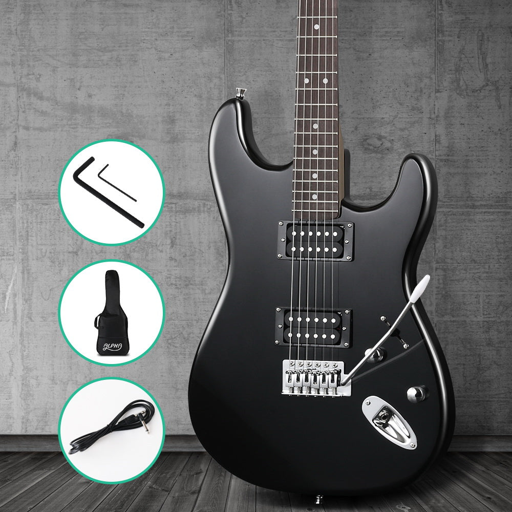 Alpha 41 Inch Electirc Guitar Humbucker Pickup Switch Full Size Black GUITAR-D-41-ELEC-BK