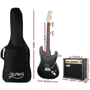 Alpha 41 Inch Electirc Guitar Humbucker Pickup Switch Amplifier Skull Pattern GUITAR-D-41-ELEC-BK-ACC