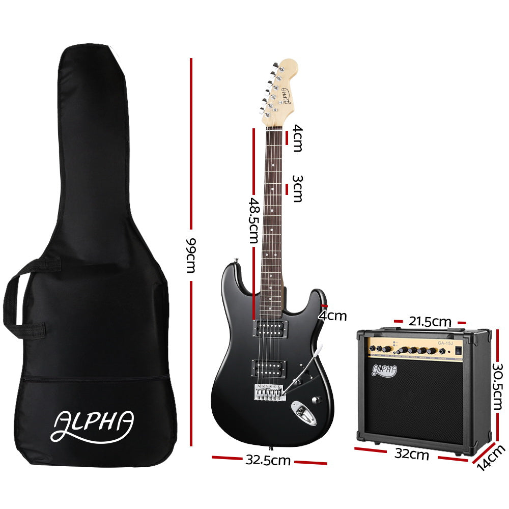 Alpha 41 Inch Electirc Guitar Humbucker Pickup Switch Amplifier Skull Pattern GUITAR-D-41-ELEC-BK-ACC