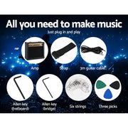 Alpha 41 Inch Electirc Guitar Humbucker Pickup Switch Amplifier Skull Pattern GUITAR-D-41-ELEC-BK-ACC