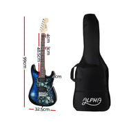 Alpha 41 Inch Electirc Guitar Humbucker Pickup Switch Full Size Skull Pattern GUITAR-D-41-ELEC-SKULL