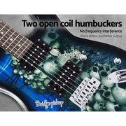 Alpha 41 Inch Electirc Guitar Humbucker Pickup Switch Full Size Skull Pattern GUITAR-D-41-ELEC-SKULL