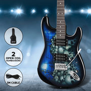 Alpha 41 Inch Electirc Guitar Humbucker Pickup Switch Full Size Skull Pattern GUITAR-D-41-ELEC-SKULL