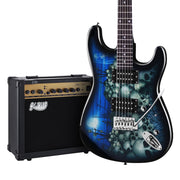 Alpha 41 Inch Electirc Guitar Humbucker Pickup Switch Amplifier Black GUITAR-D-41-ELEC-SKULL-ACC