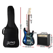 Alpha 41 Inch Electirc Guitar Humbucker Pickup Switch Amplifier Black GUITAR-D-41-ELEC-SKULL-ACC