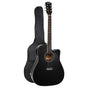 Alpha 41 Inch Acoustic Guitar Equaliser Electric Output Jack Cutaway Black GUITAR-D-41-EQ-BK