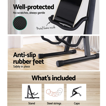 Alpha Guitar Stand Folding Portable Floor Rack Holder GUITAR-D-ACC-DX-W