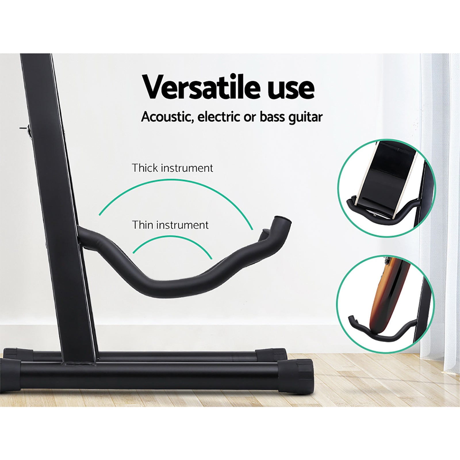 Alpha Guitar Stand Folding Portable Floor Rack Holder GUITAR-D-ACC-DX-W