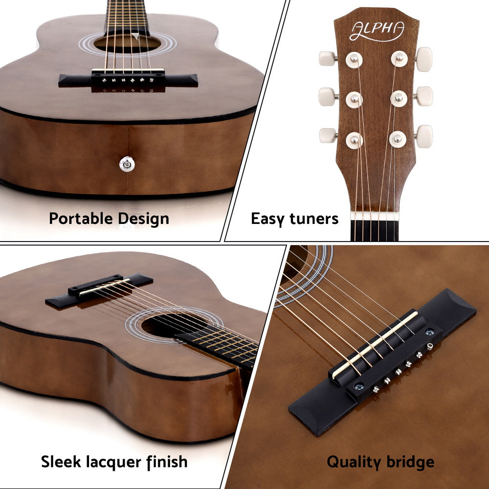 Alpha 31" Steel String Acoustic Guitar Portable GUITAR-E-31-NAT
