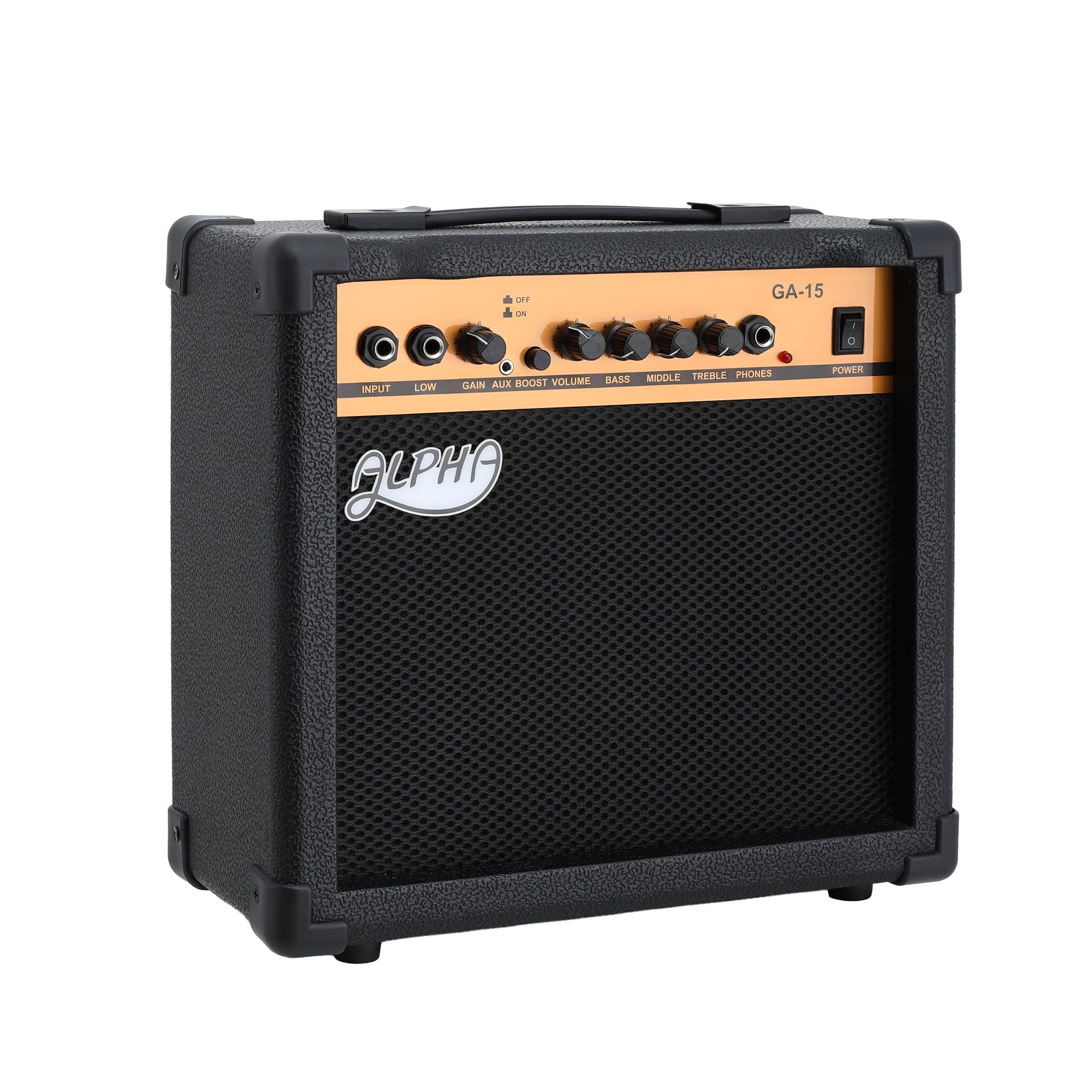 Alpha 20W Guitar Amplifier Portable Practice Amp Overdrive 3-Band EQ Black GUITAR-E-41-ELEC-ACC