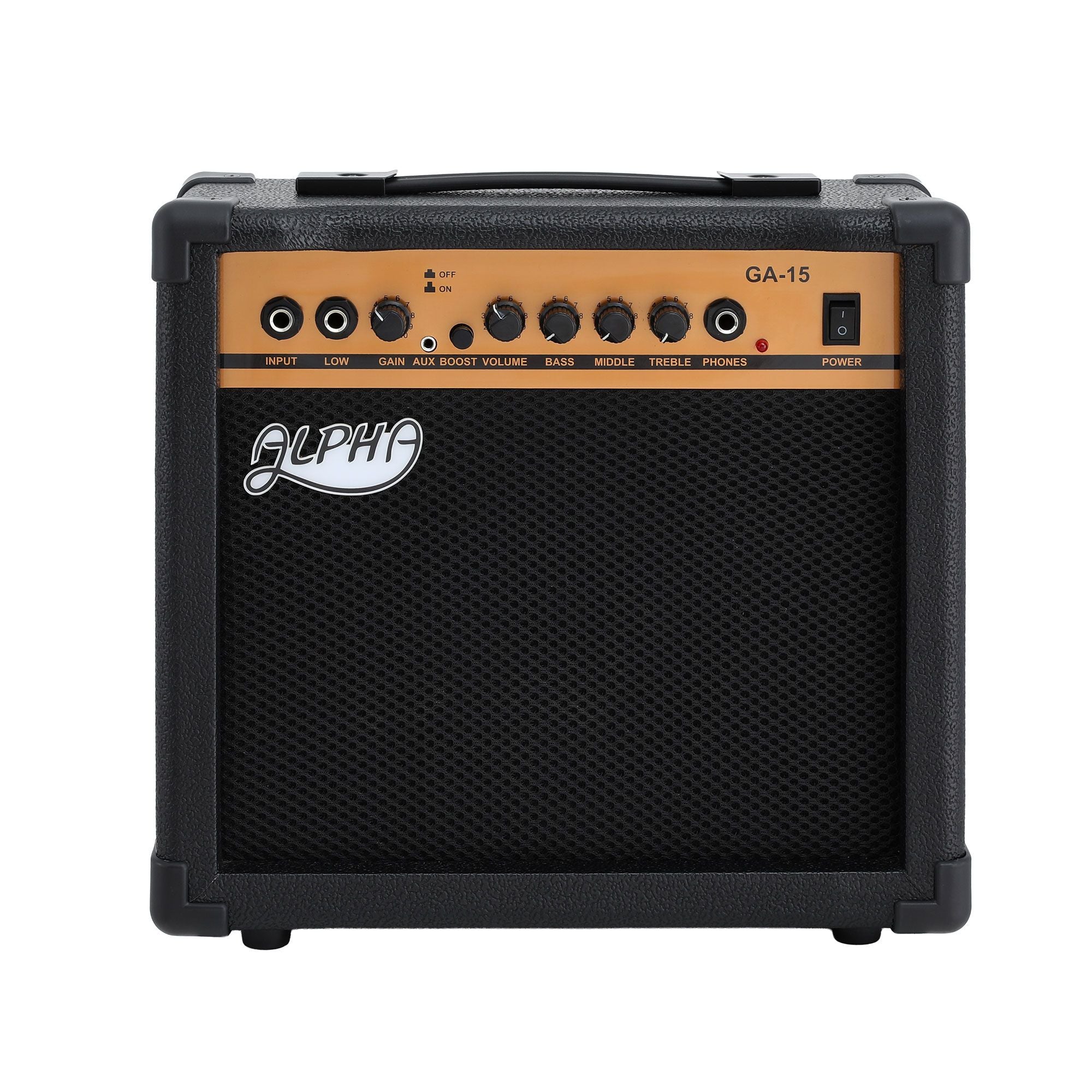 Alpha 20W Guitar Amplifier Portable Practice Amp Overdrive 3-Band EQ Black GUITAR-E-41-ELEC-ACC