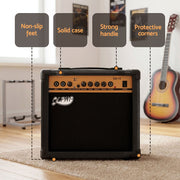 Alpha 20W Guitar Amplifier Portable Practice Amp Overdrive 3-Band EQ Black GUITAR-E-41-ELEC-ACC