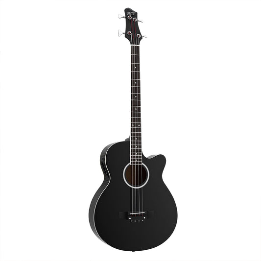 Alpha 43" Acoustic Bass Guitar Black 4-Band EQ GUITAR-E-43-EQ-BASS-BK