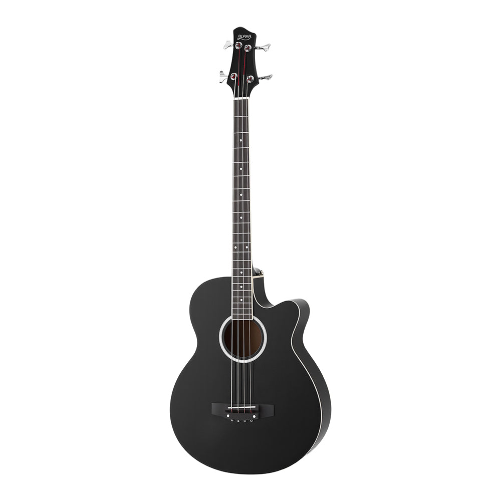 Alpha 43" Acoustic Bass Guitar Black 4-Band EQ GUITAR-E-43-EQ-BASS-BK