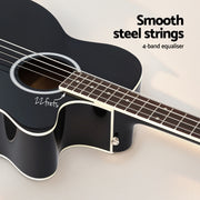 Alpha 43" Acoustic Bass Guitar Black 4-Band EQ GUITAR-E-43-EQ-BASS-BK