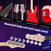 Alpha Electric Guitar Bass 47 Inch Set Kit 40W Bass Guitar Amplifier Guitar Stand Folding GUITAR-E-47-BASS-ACC-CAPO