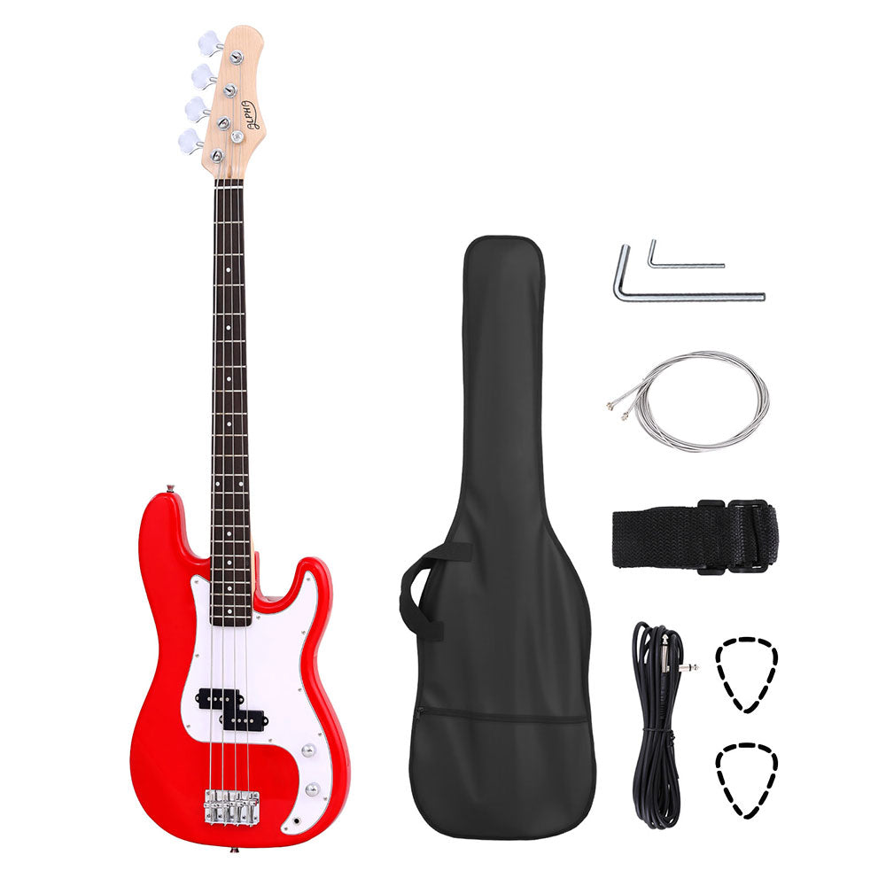 Alpha Electric Guitar Bass 47 Inch Red GUITAR-E-47-BASS-RED