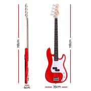 Alpha Electric Guitar Bass 47 Inch Red GUITAR-E-47-BASS-RED
