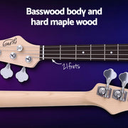 Alpha Electric Guitar Bass 47 Inch Red GUITAR-E-47-BASS-RED