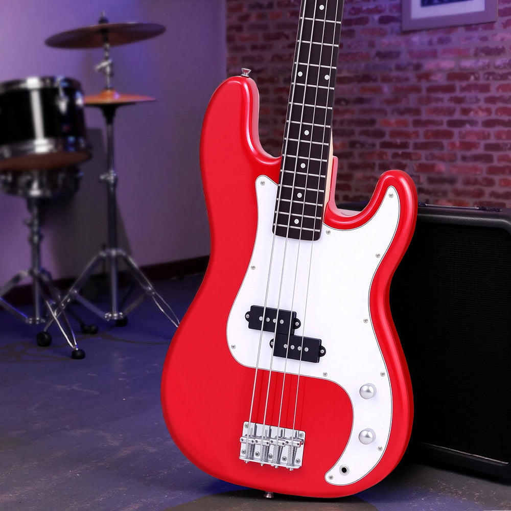 Alpha Electric Guitar Bass 47 Inch Red GUITAR-E-47-BASS-RED