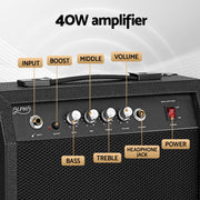 Alpha 40W Bass Guitar Amplifier Portable GUITAR-E-BASS-ACC