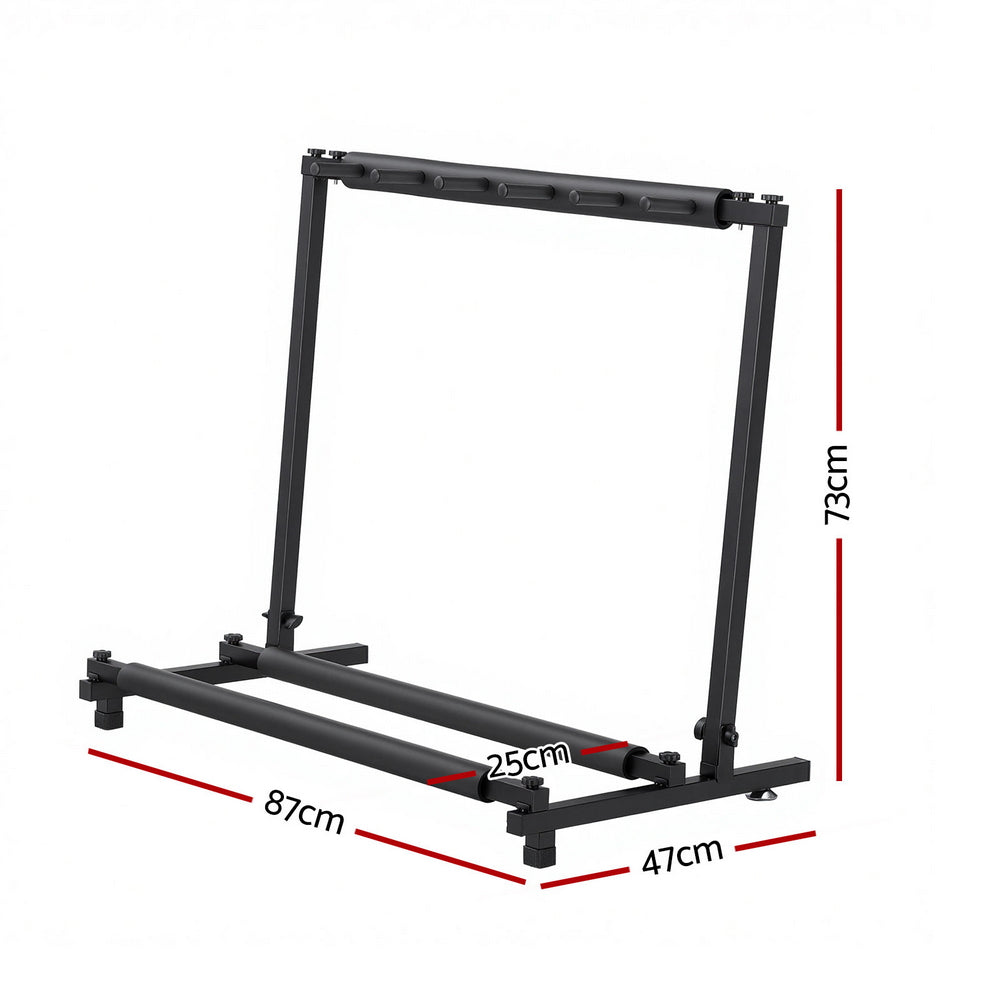 Alpha 5 Space Folding Guitar Stand Rack Holder Display GUITAR-J-5RACK-BK