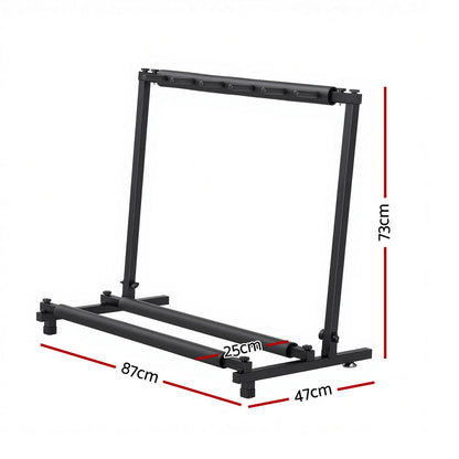 Alpha 5 Space Folding Guitar Stand Rack Holder Display GUITAR-J-5RACK-BK