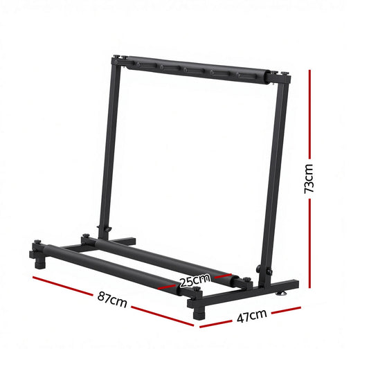 Alpha 5 Space Folding Guitar Stand Rack Holder Display GUITAR-J-5RACK-BK