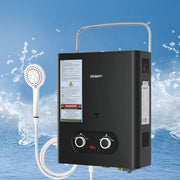 Devanti Portable Gas Water Heater LPG-powered System Black GWH-A-LPG-4DZ-BK