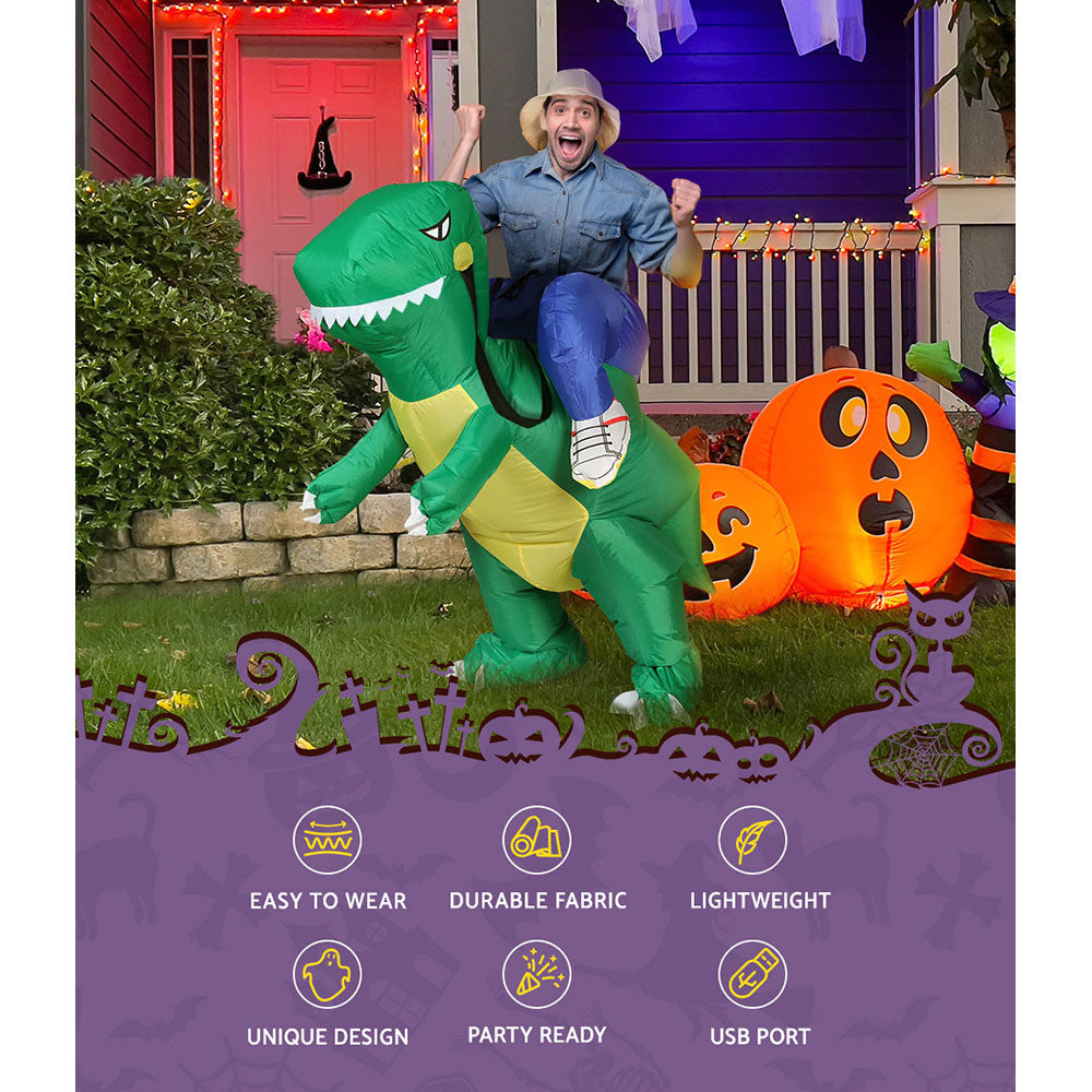 Inflatable Dinosaur Costume Adult Suit Blow Up Party Fancy Dress Halloween Cosplay HALO-INF-DNS-7FT