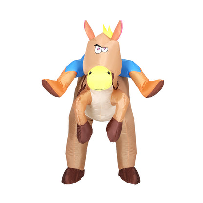 Inflatable Cowboy Costume Adult Suit Blow Up Party Fancy Dress Halloween Cosplay HALO-INF-HORSE