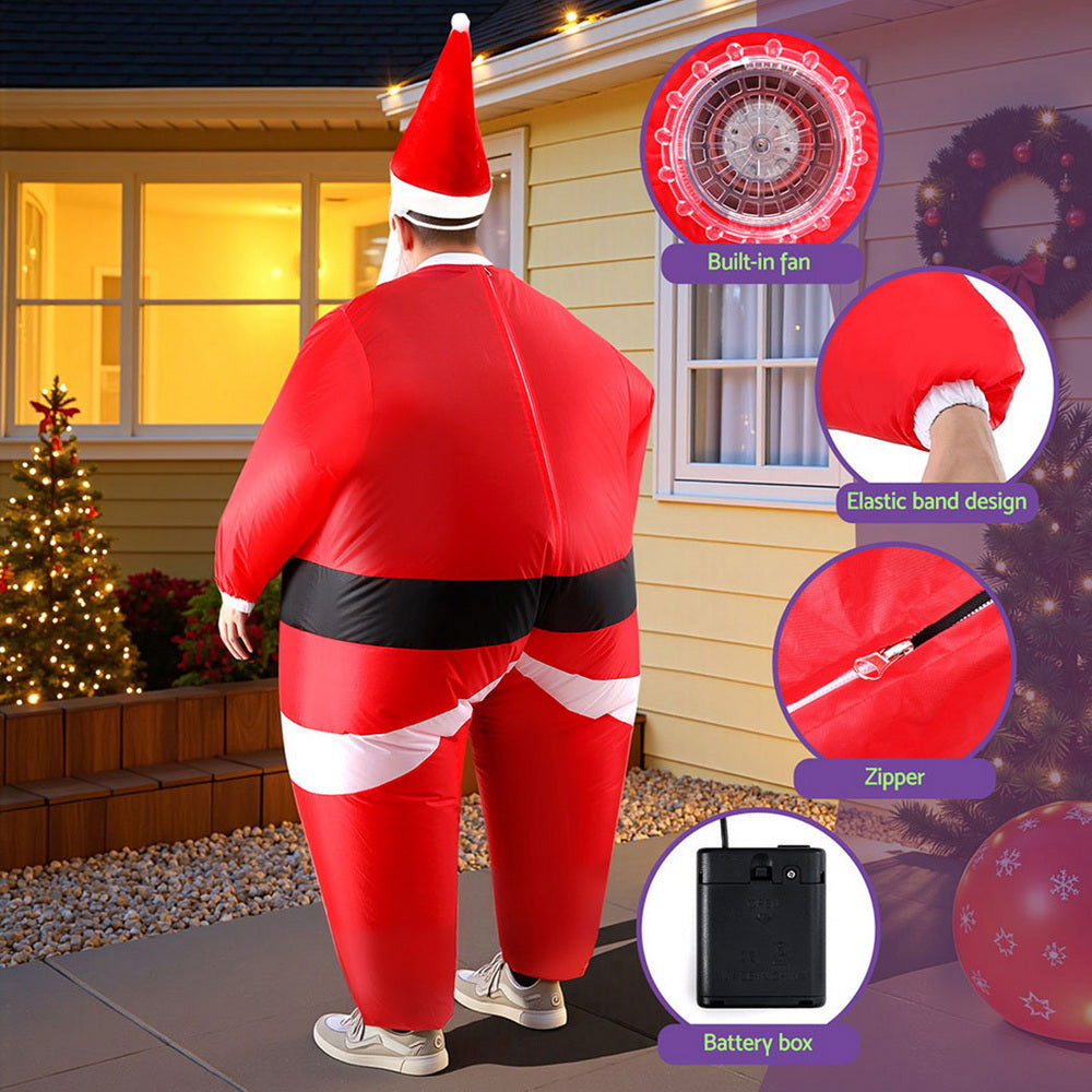 Inflatable Christmas Santa Claus Costume Adult Suit Blow Up Party Fancy Dress Xmas Cosplay HALO-INF-SANTA