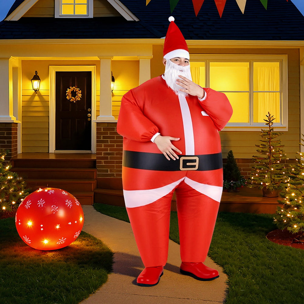 Inflatable Christmas Santa Claus Costume Adult Suit Blow Up Party Fancy Dress Xmas Cosplay HALO-INF-SANTA