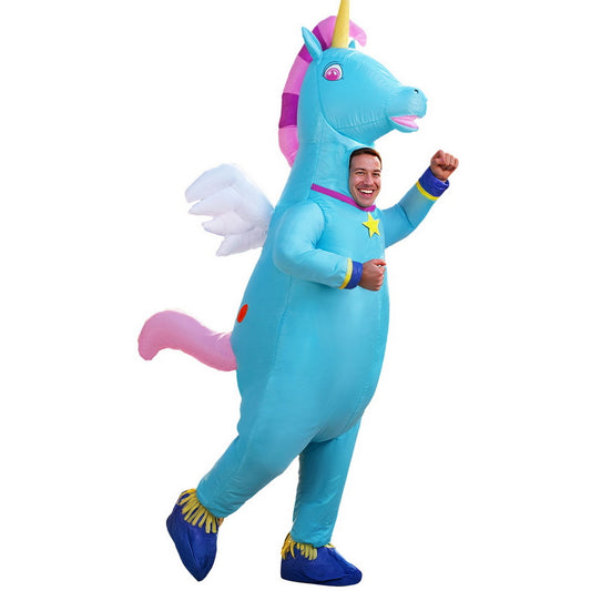 Inflatable Unicorn Costume Adult Suit Blow Up Party Fancy Dress Halloween Cosplay HALO-INF-UNIBL