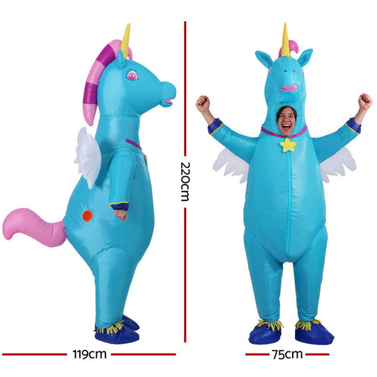 Inflatable Unicorn Costume Adult Suit Blow Up Party Fancy Dress Halloween Cosplay HALO-INF-UNIBL