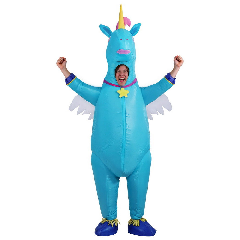 Inflatable Unicorn Costume Adult Suit Blow Up Party Fancy Dress Halloween Cosplay HALO-INF-UNIBL